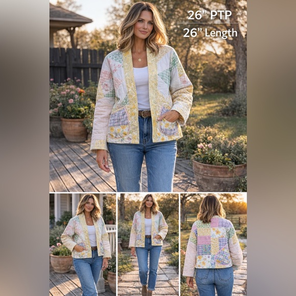 Handmade Homemade Patchwork Quilted Jacket - Picture 3 of 9